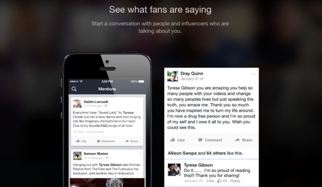 Screenshot: Facebook Mentions mobile app