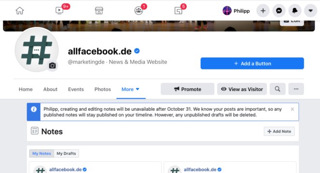 Facebook Notes Werden Zum 31 Oktober Eingestellt Allfacebook De