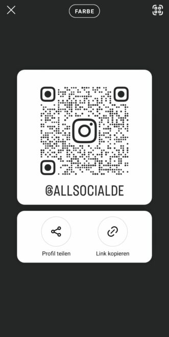 QR-Code im Instagram Profil